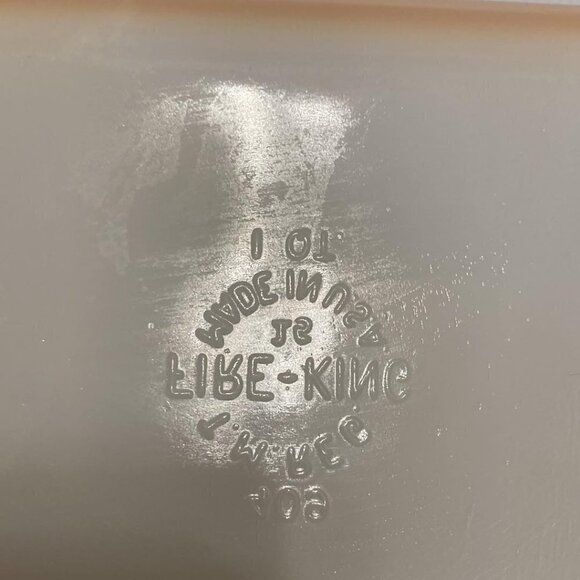 PRE OWNED VINTAGE Fire King Loaf Pan Peach Lustre - Picture 4 of 7